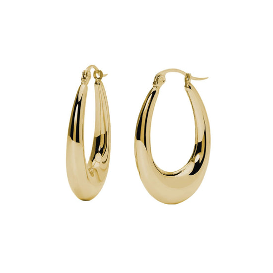 Orecchini cerchio donna 2Jewels Minimal Chic in acciaio dorato design bombato ovale 261442-1