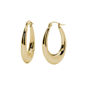 Orecchini cerchio donna 2Jewels Minimal Chic in acciaio dorato design bombato ovale 261442-1