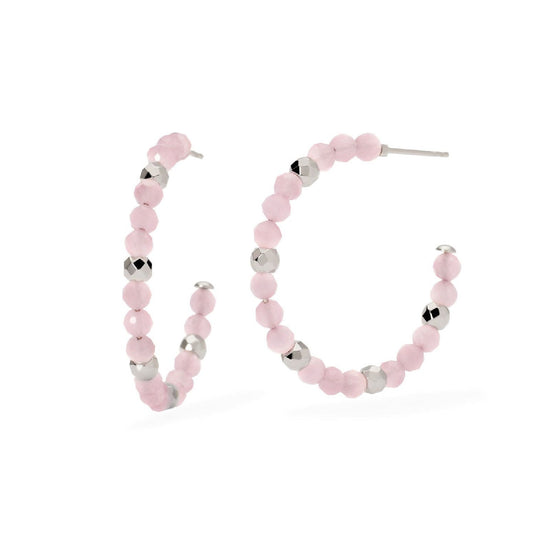 Orecchini cerchio 30mm donna 2Jewels Lady Ikon in acciaio con glass rosa 261458-1