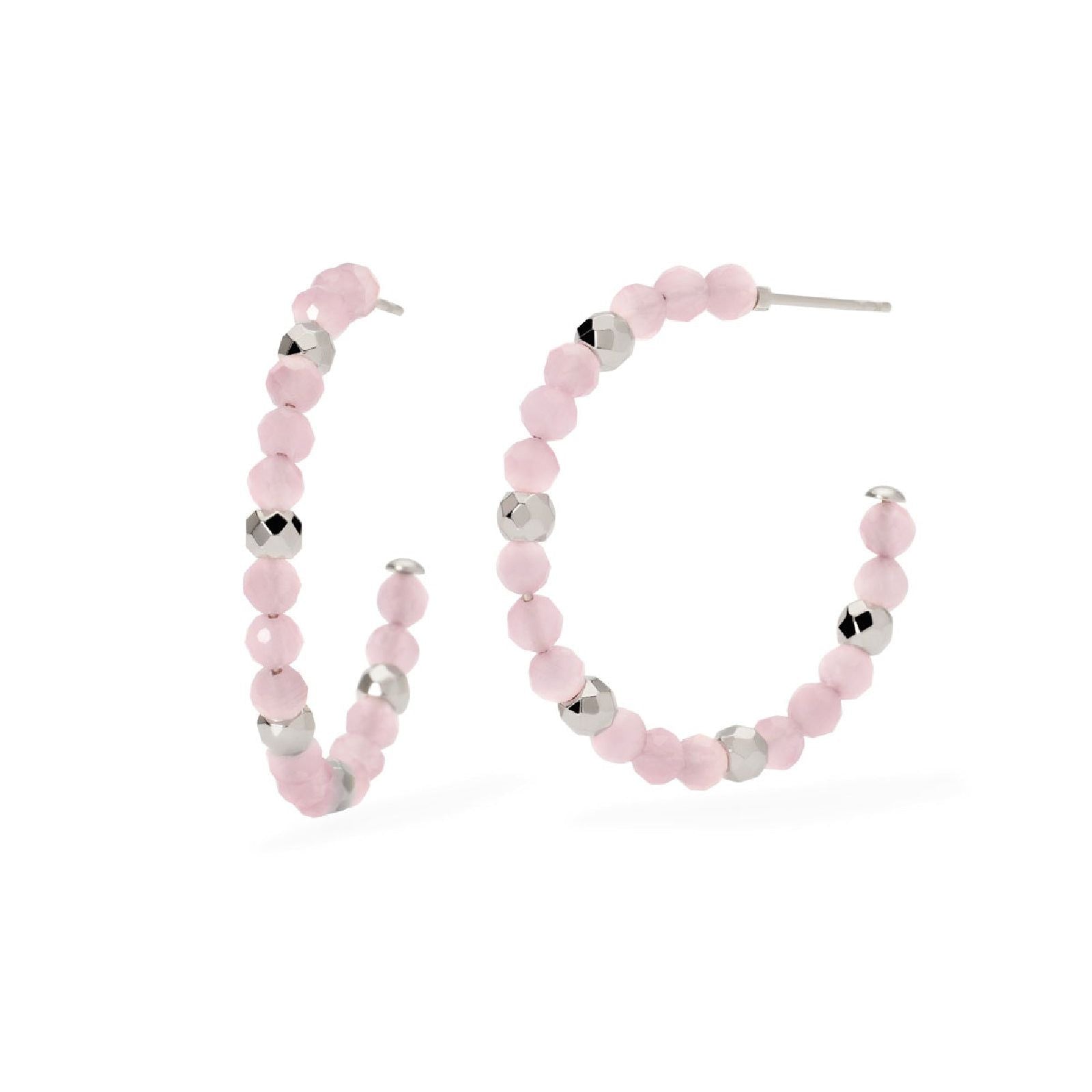 Orecchini cerchio 30mm donna 2Jewels Lady Ikon in acciaio con glass rosa 261458-1