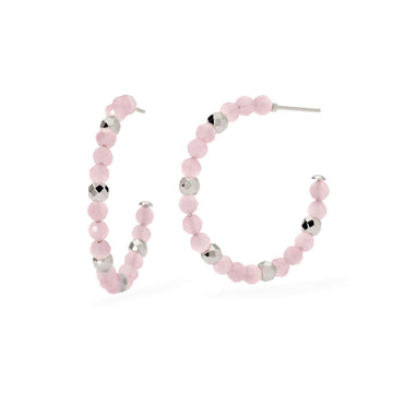 Orecchini cerchio 30mm donna 2Jewels Lady Ikon in acciaio con glass rosa 261458-1