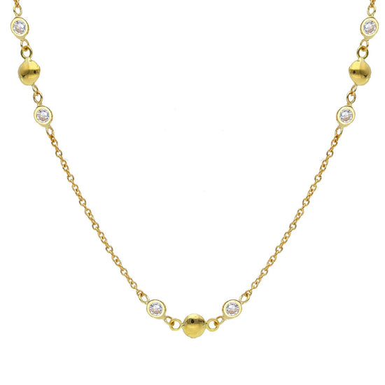 Collana donna JOY Gioielli in oro giallo sfere e zirconi passanti 261870-1