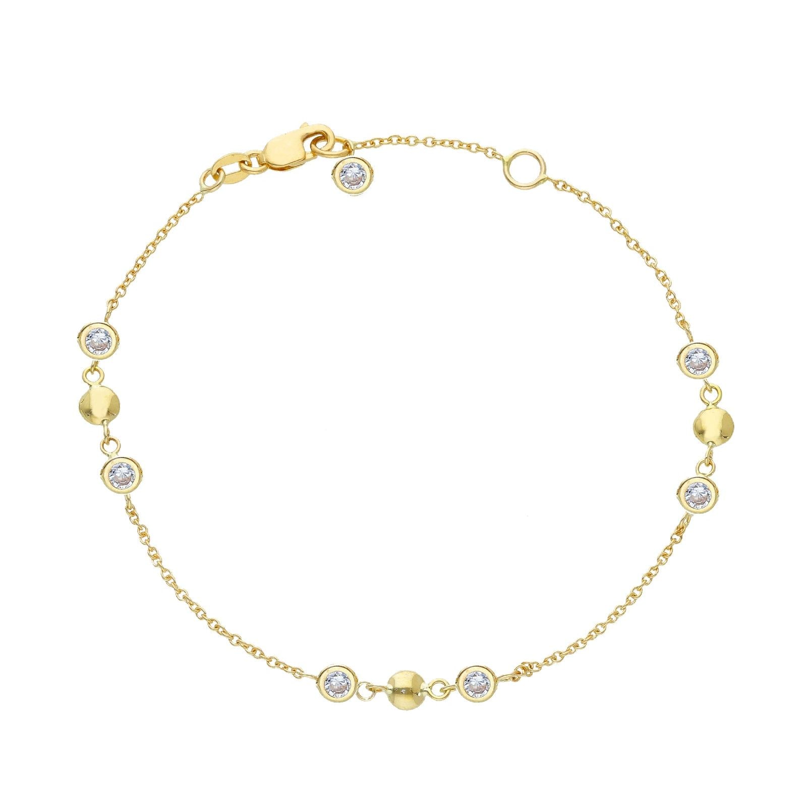 Bracciale donna JOY Gioielli in oro giallo con sfere e zirconi 261872-1