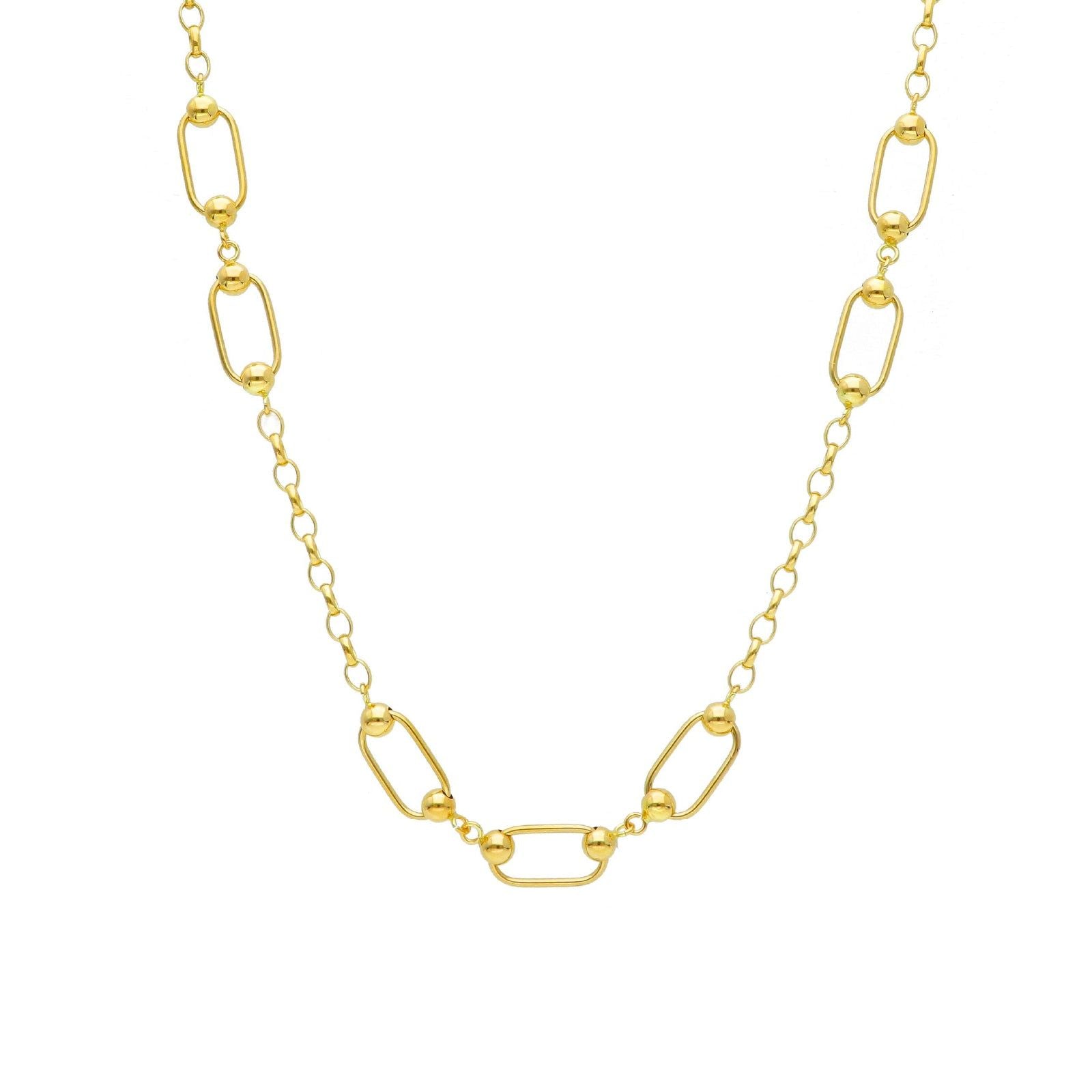 Collana donna JOY Gioielli in oro giallo maglie ovali e sfere 262612-1