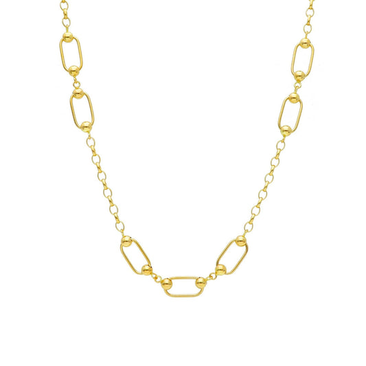 Collana donna JOY Gioielli in oro giallo maglie ovali e sfere 262612-1