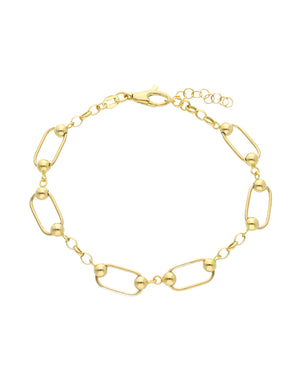 Bracciale catena da donna JOY Gioielli Oro in oro giallo 18kt con maglie ovali e sferette 262613