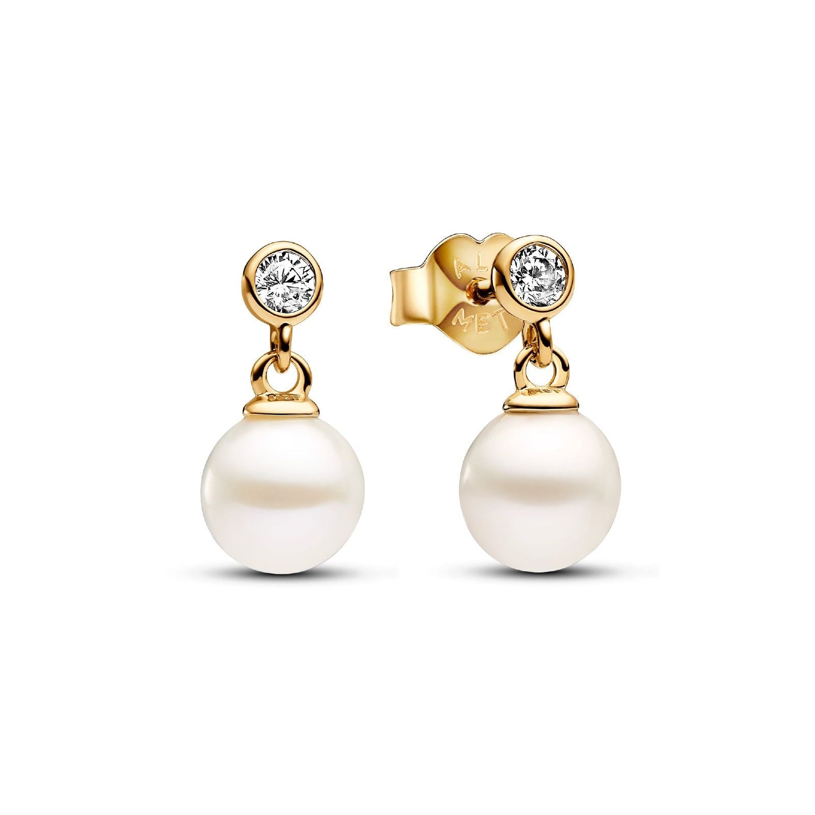 Orecchini dorati Pendenti con Perle d’Acqua Dolce Coltivate e Punti Luce 263153C01-1