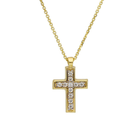 Collana donna JOY Gioielli Oro in oro giallo con croce di zirconi 263172-1