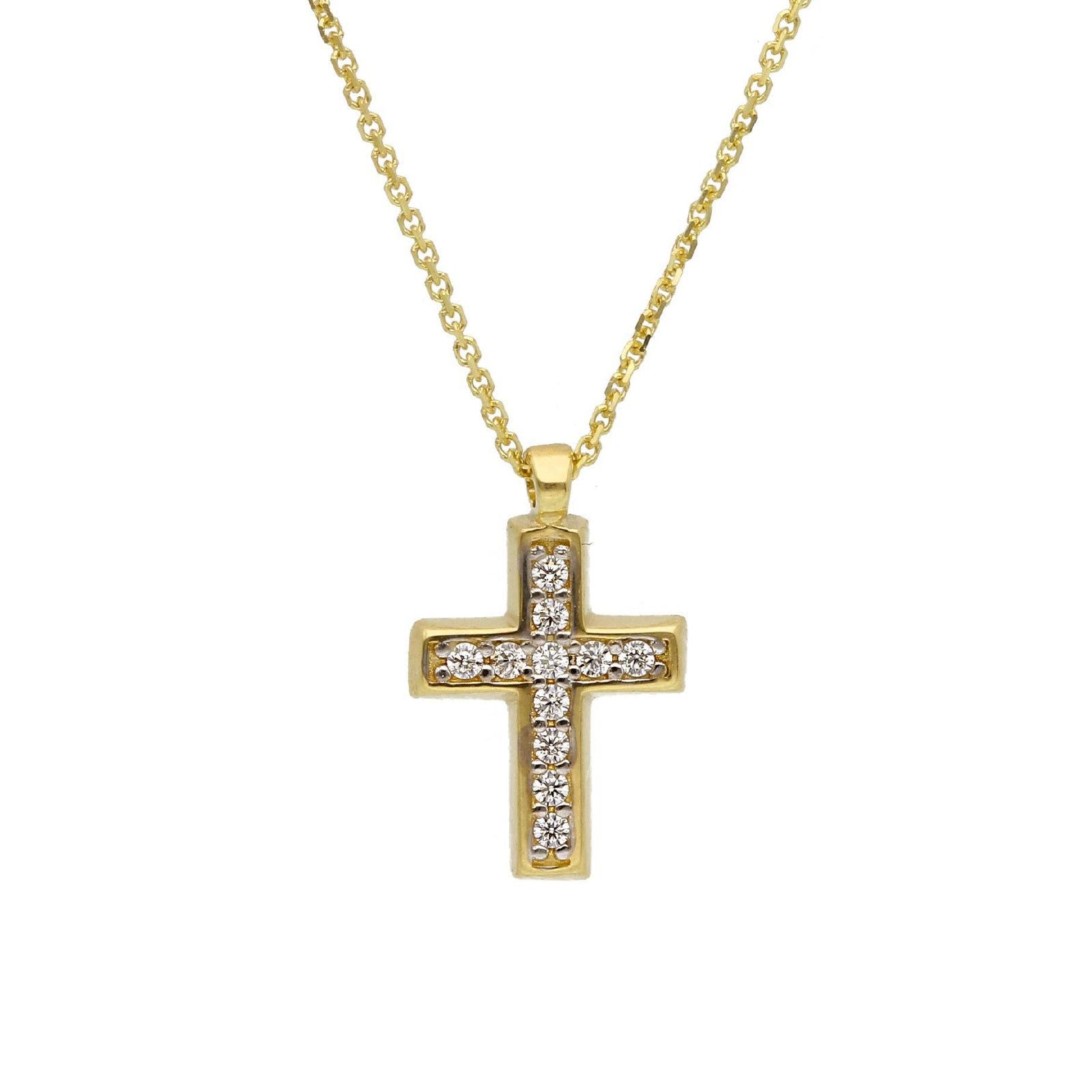 Collana donna JOY Gioielli Oro in oro giallo con croce di zirconi 263172-1