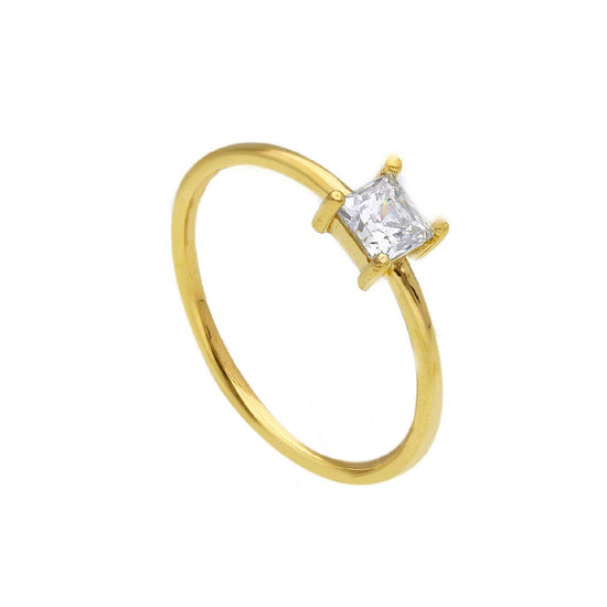 Solitario In Oro Giallo Con Cubic Zirconia: Collana E Orecchini