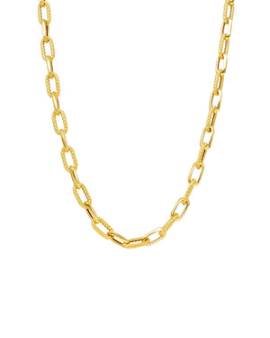 Collana girocollo da donna JOY Gioielli Oro in oro giallo 18kt con maglie ovali lisce e lavorate 266900