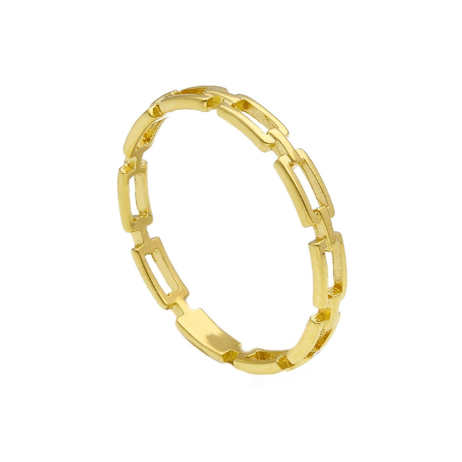 Anello donna JOY Gioielli Oro in oro giallo con maglie rettangolari 267686-1