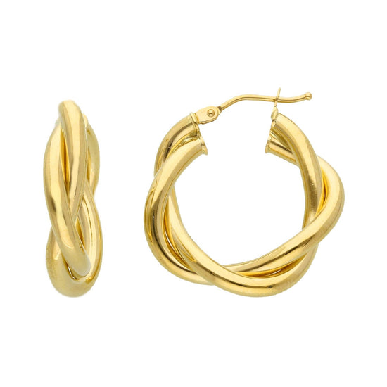 Orecchini cerchio intrecciati donna JOY Gioielli in oro giallo 15 mm 269095-1