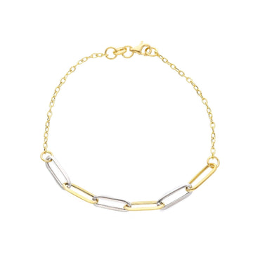 Bracciale donna JOY Gioielli in oro giallo e bianco maglie ovali 269275-1