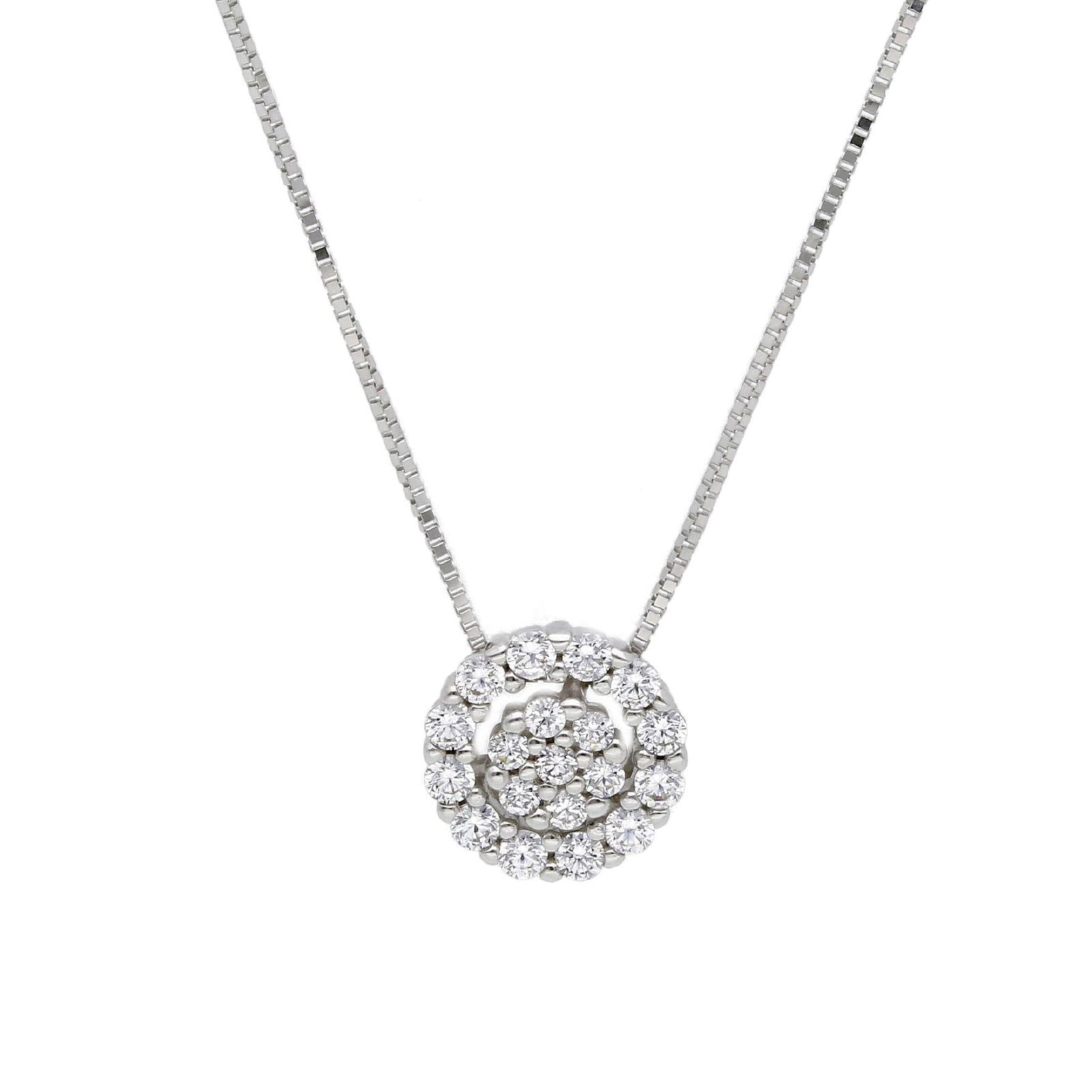 Collana girocollo donna JOY Gioielli in oro bianco con ciondolo di zirconi 269307-1