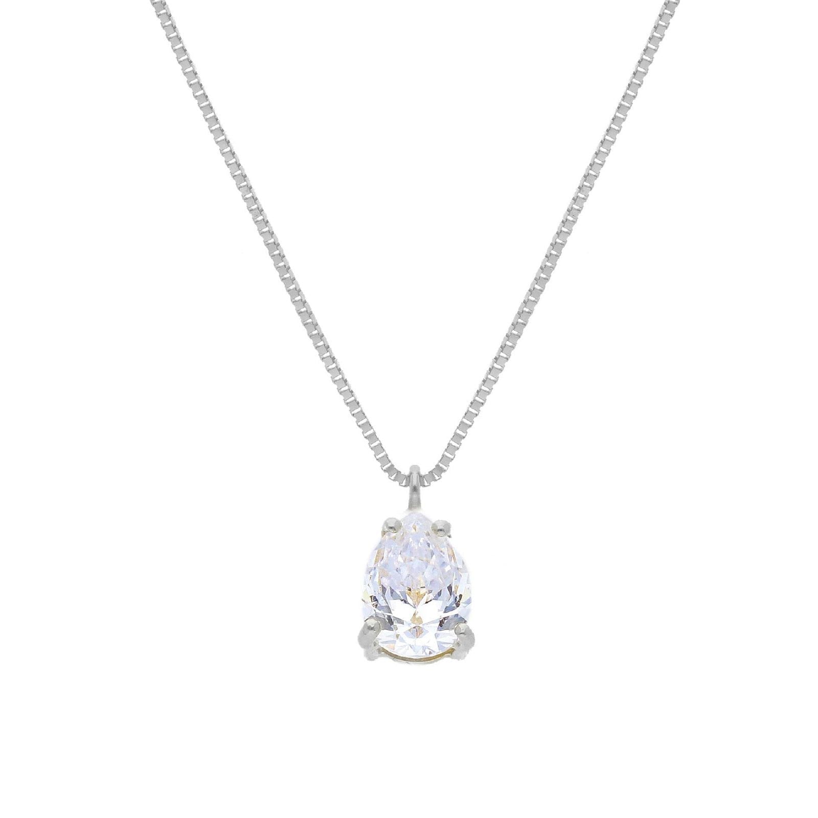 Collana punto luce donna JOY Gioielli in oro bianco con zircone goccia 269844-1