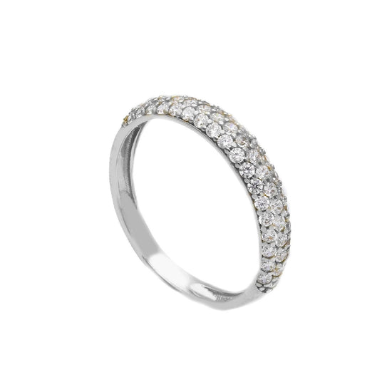 Anello donna JOY Gioielli in oro bianco pavé di zirconi bianchi 270459-1