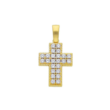 Ciondolo donna JOY Gioielli in oro giallo a croce con pavé di zirconi 270603-1
