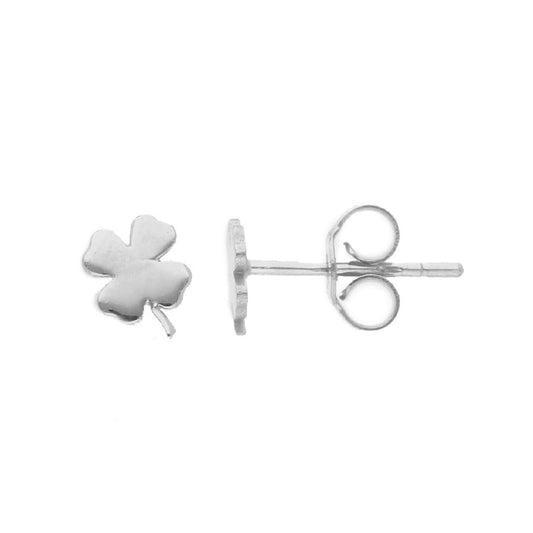 Orecchini lobo donna JOY Gioielli in oro bianco a quadrifoglio 271634-1