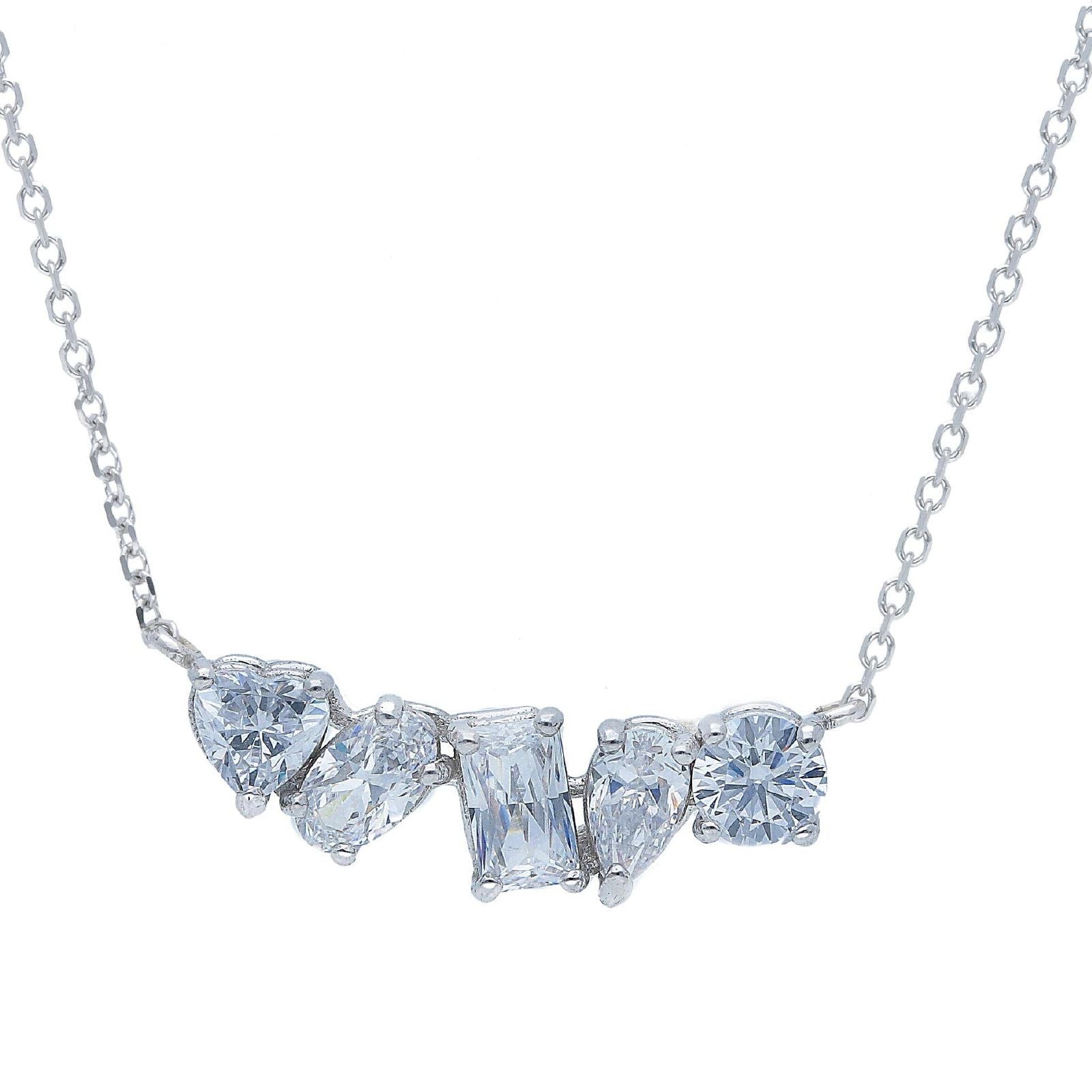 Collana donna JOY Gioielli Oro in oro bianco con zirconi di diversi tagli 272367-1