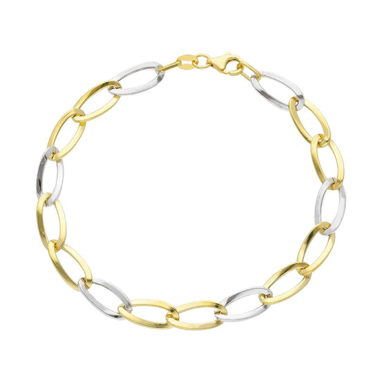 Bracciale donna JOY Gioielli Oro in oro bianco e giallo con maglie ovali 273364-1
