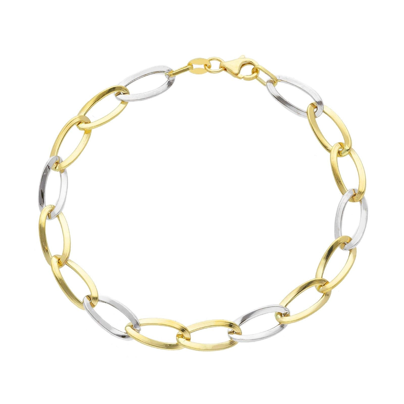 Bracciale donna JOY Gioielli Oro in oro bianco e giallo con maglie ovali 273364-1