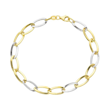 Bracciale donna JOY Gioielli Oro in oro bianco e giallo con maglie ovali 273364-1