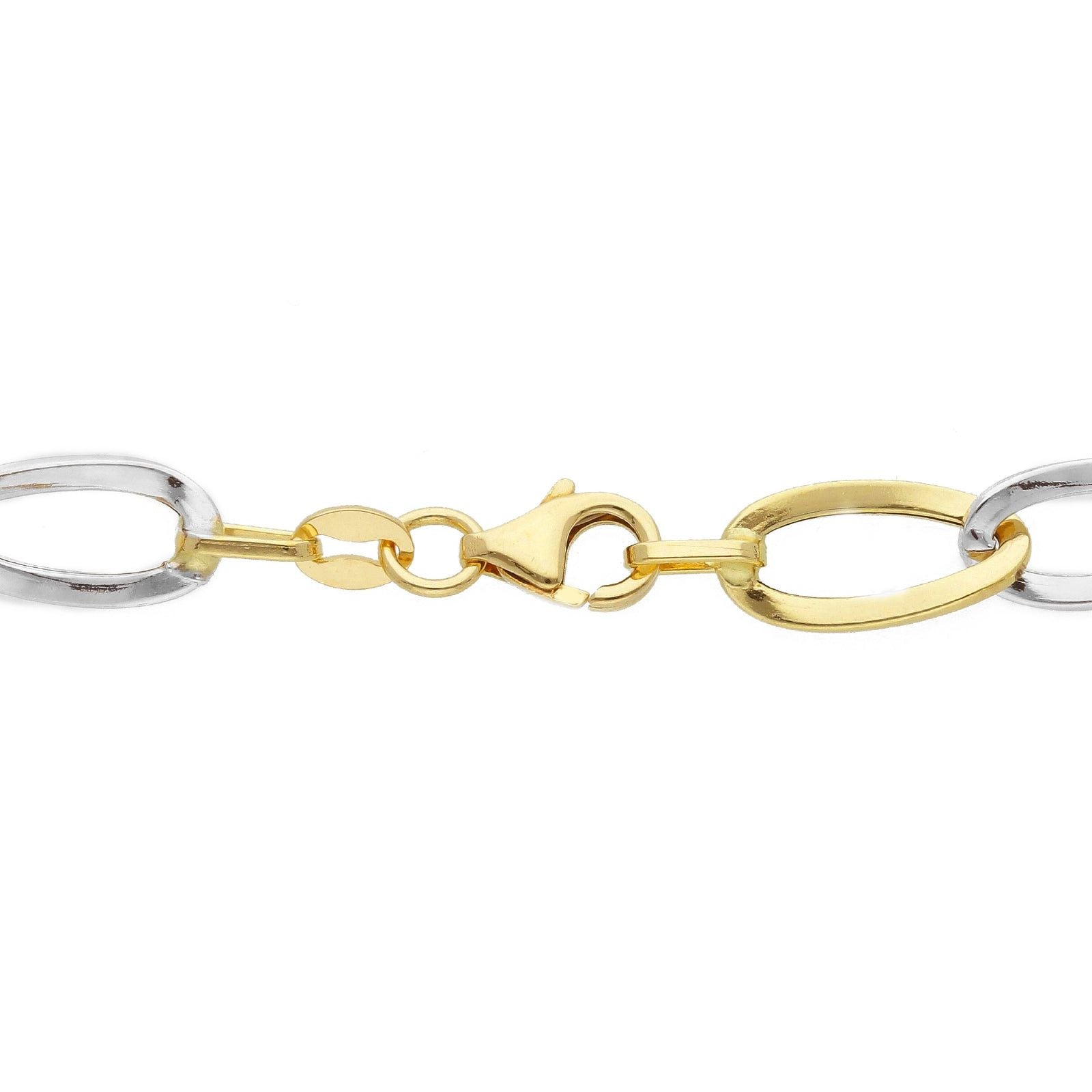 Collana donna JOY Gioielli in oro bianco e giallo con maglie ovali bicolor 273365-2
