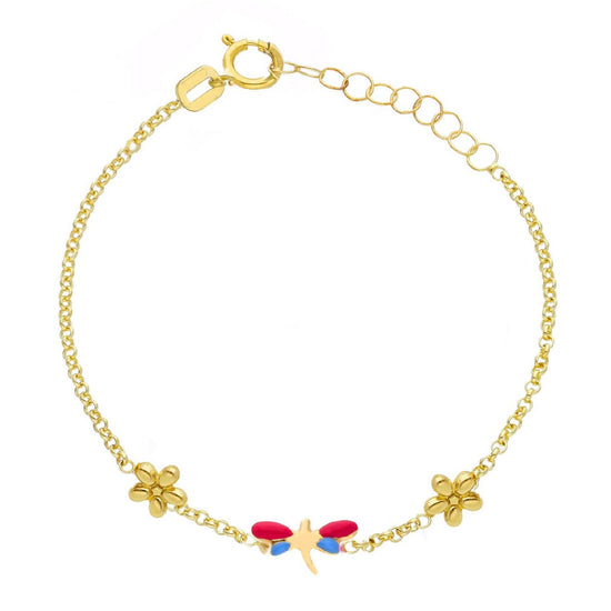 Bracciale bambina JOY Gioielli Oro in oro giallo con libellula 274360-1