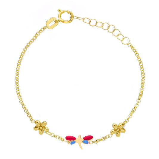 Bracciale bambina JOY Gioielli Oro in oro giallo con libellula 274360-1