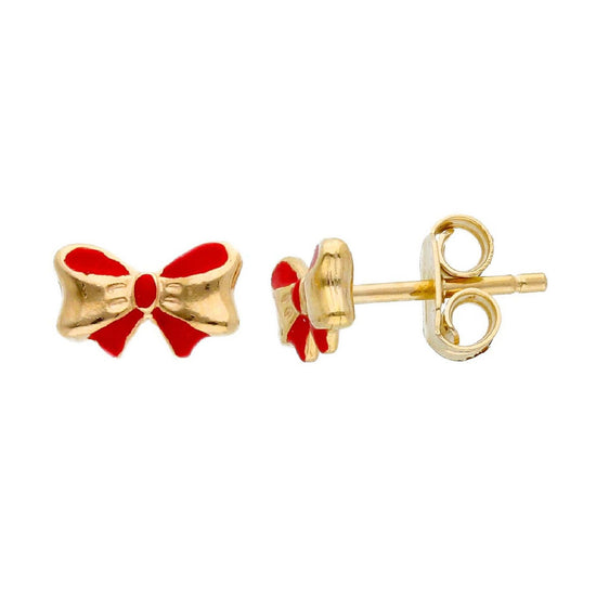 Orecchini donna e bambina JOY Gioielli in oro giallo fiocco rosso 274377-1