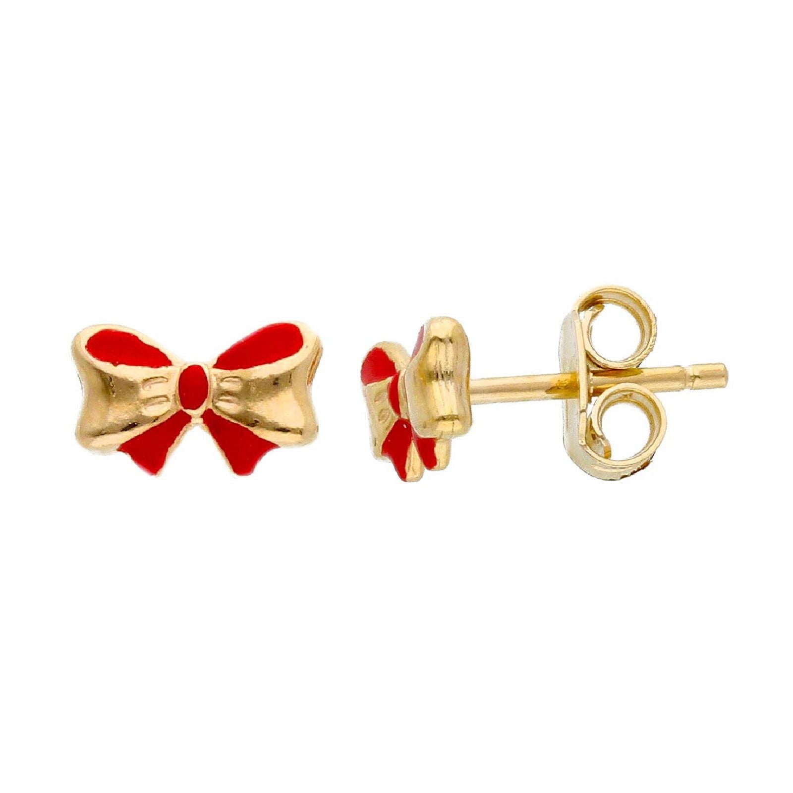 Orecchini donna e bambina JOY Gioielli in oro giallo fiocco rosso 274377-1