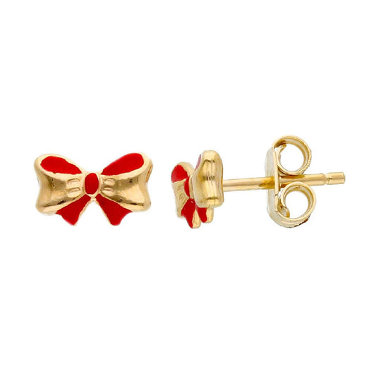 Orecchini donna e bambina JOY Gioielli in oro giallo fiocco rosso 274377-1