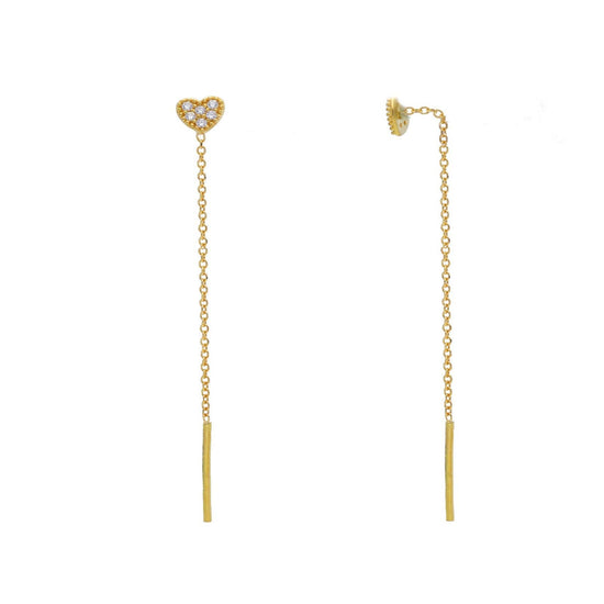 Orecchini pendenti donna JOY Gioielli in oro giallo con cuore e zircone 275102-1
