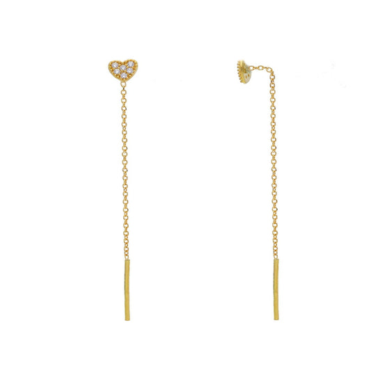 Orecchini pendenti donna JOY Gioielli in oro giallo con cuore e zircone 275102-1