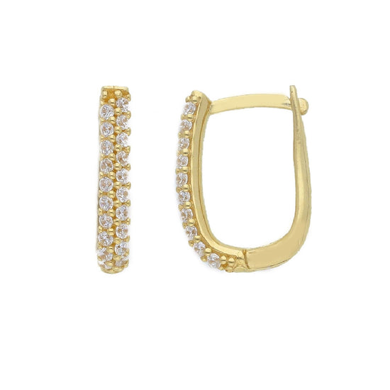 Orecchini cerchio allungato donna JOY Gioielli Oro in oro giallo con zirconi 275907-1