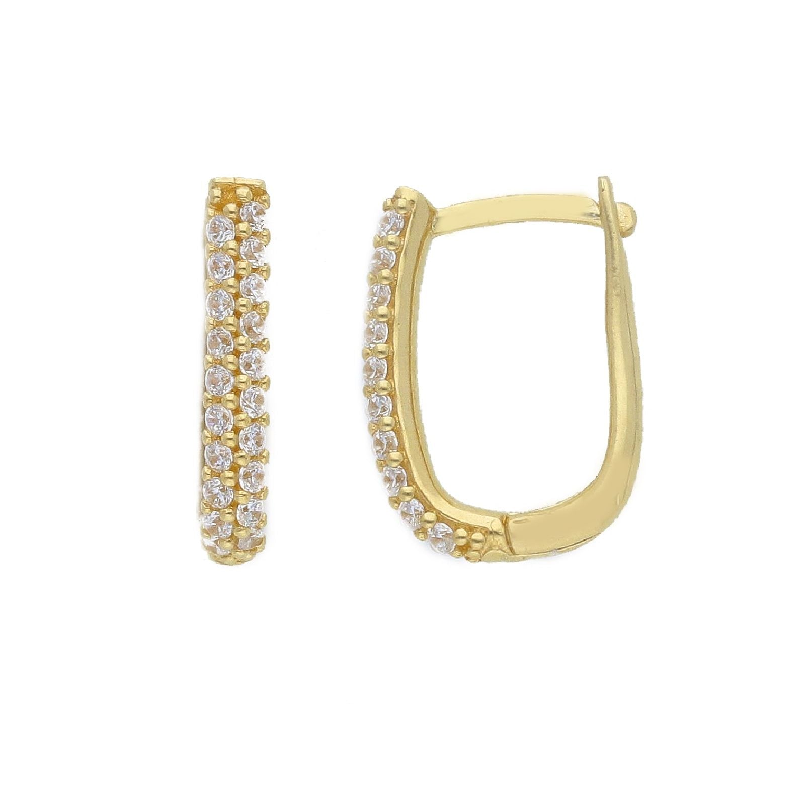 Orecchini cerchio allungato donna JOY Gioielli Oro in oro giallo con zirconi 275907-1