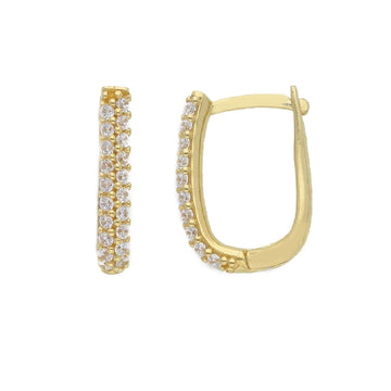 Orecchini cerchio allungato donna JOY Gioielli Oro in oro giallo con zirconi 275907-1