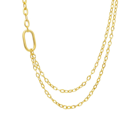 Collana donna JOY Gioielli Oro in oro giallo doppia catena e maglie ovali 275971-1