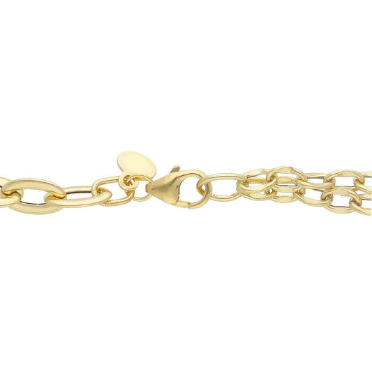Collana donna JOY Gioielli Oro in oro giallo doppia catena e maglie ovali 275971-2