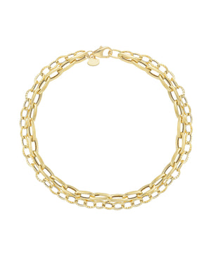 Bracciale da donna della collezione JOY Gioielli Oro in oro giallo 18kt con doppia catena 275977