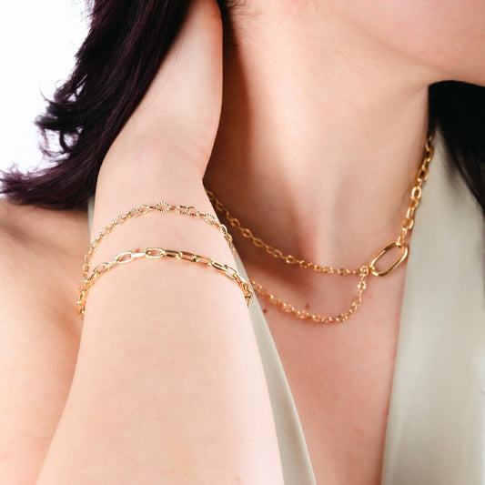 Bracciale donna JOY Gioielli Oro in oro giallo con doppia catena 275977-2