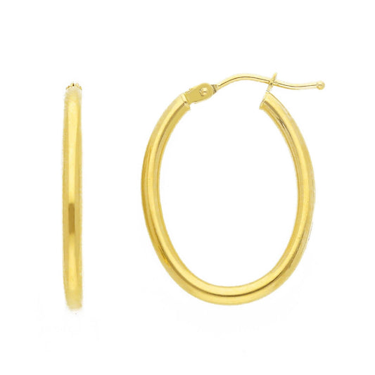 Orecchini cerchio medio donna JOY Gioielli in oro giallo dalla forma ovale 276475-1