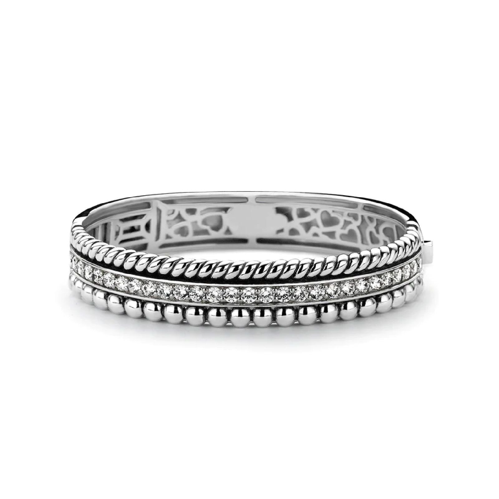 Bracciale rigido donna TI SENTO Milano in argento con zirconi e decori 2776ZI-1