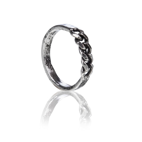 Anello uomo Giacomo Burroni argento 925 con decoro treccia 27