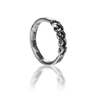 Anello uomo Giacomo Burroni argento 925 con decoro treccia 27