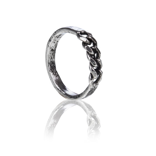 Anello uomo Giacomo Burroni argento 925 con decoro treccia 27