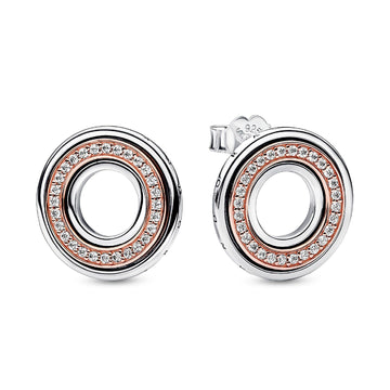 Orecchini Logo e Pavè Bicolore 282780C01-1