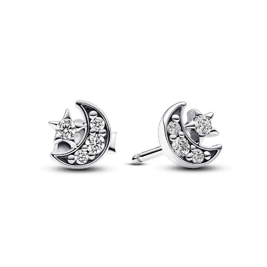 Orecchini Luna Crescente e Stella color argento 292990C01-1