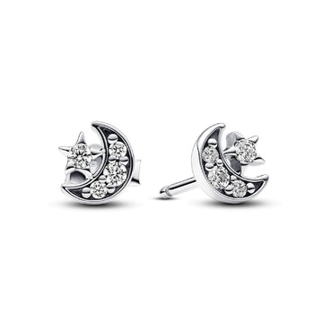 Orecchini Luna Crescente e Stella color argento 292990C01-1